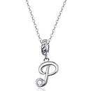 925 Sterling Silver Personalized Letter Pendant For Diy Bracelets & Necklaces Style - P
