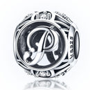 925 Sterling Silver 26 English Letter Beads For Diy Bracelets & Necklaces Style - P