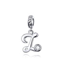 925 Sterling Silver 26 English Letter Beads For Diy Bracelets & Necklaces Style - Z