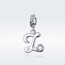 925 Sterling Silver 26 English Letter Beads For Diy Bracelets & Necklaces Style - Z