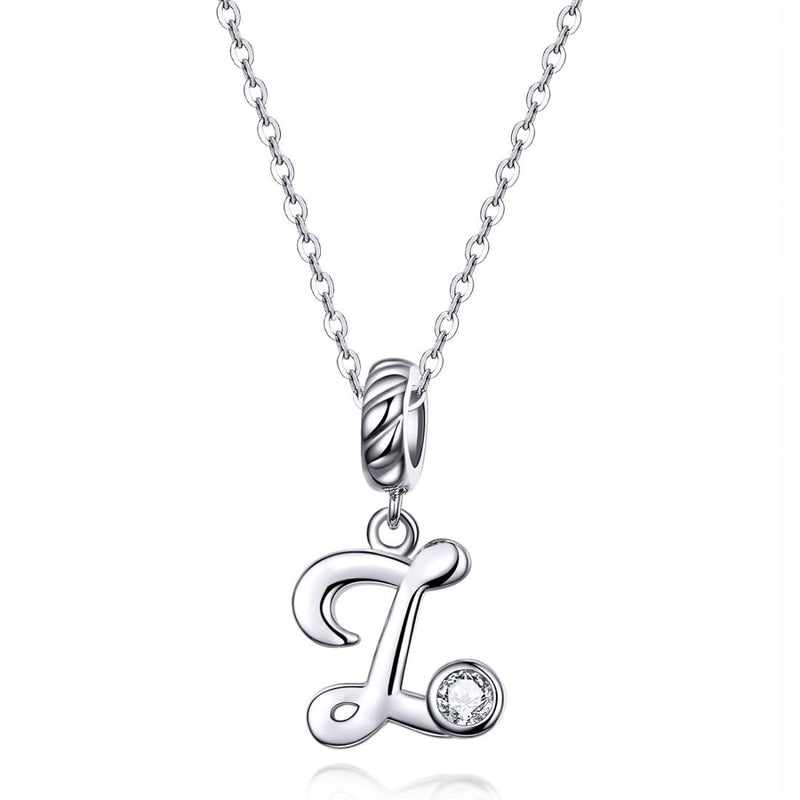 925 Sterling Silver 26 English Letter Beads For Diy Bracelets & Necklaces Style - Z
