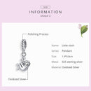 925 Sterling Silver Sloth Pendant For Diy Bracelets & Necklaces