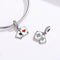 925 Sterling Silver Red Heart Pendant For Diy Bracelet Or Necklace