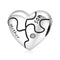 925 Sterling Silver Diy Heart Puzzle Beads For Bracelet / Necklace