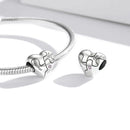 925 Sterling Silver Diy Heart Puzzle Beads For Bracelet / Necklace