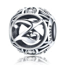 925 Sterling Silver 26 English Letter Beads For Diy Bracelets & Necklaces Style - Z