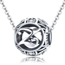 925 Sterling Silver 26 English Letter Beads For Diy Bracelets & Necklaces Style - Z