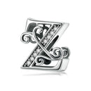Diy Zircon Beaded Bracelet With 26 Letters Beads Style - Z