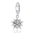 925 Sterling Silver Sparkling Snowflake Pendant For Diy Bracelets & Necklaces