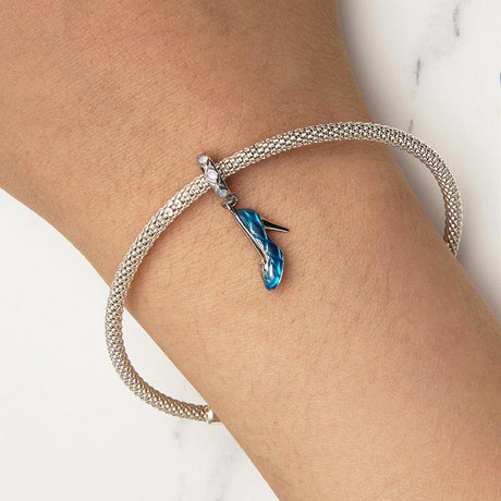 925 Sterling Silver Blue Magic Dance Shoes Necklace Pendant