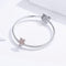 925 Sterling Silver Platinum Plated Pink Flower Beads For Diy Bracelets