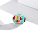 925 Sterling Silver Mini Color Tv Beads For Diy Bracelets & Necklaces