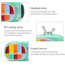 925 Sterling Silver Mini Color Tv Beads For Diy Bracelets & Necklaces