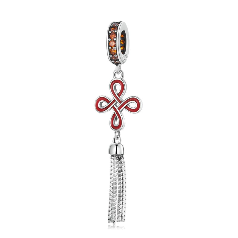 925 Sterling Silver Chinese Knot Pendant For Diy Bracelets & Necklaces