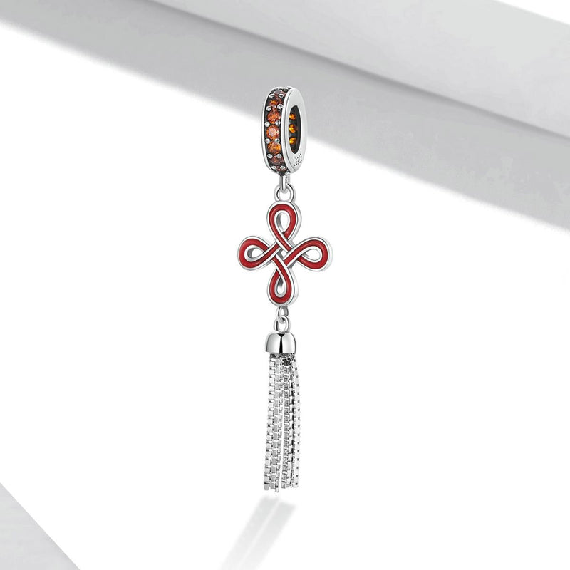 925 Sterling Silver Chinese Knot Pendant For Diy Bracelets & Necklaces