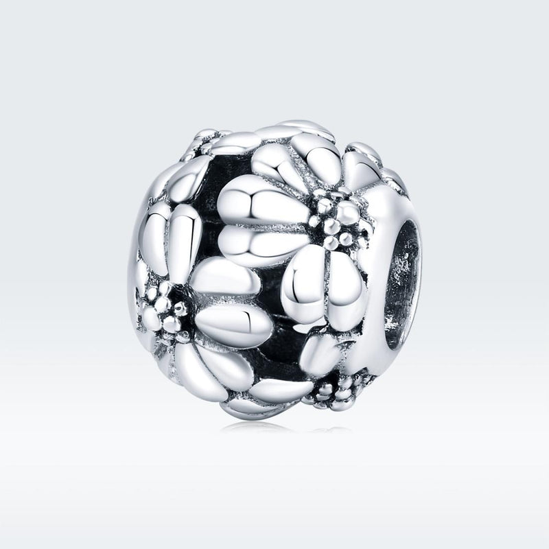 925 Sterling Silver Daisy Beads For Diy Bracelets & Necklaces