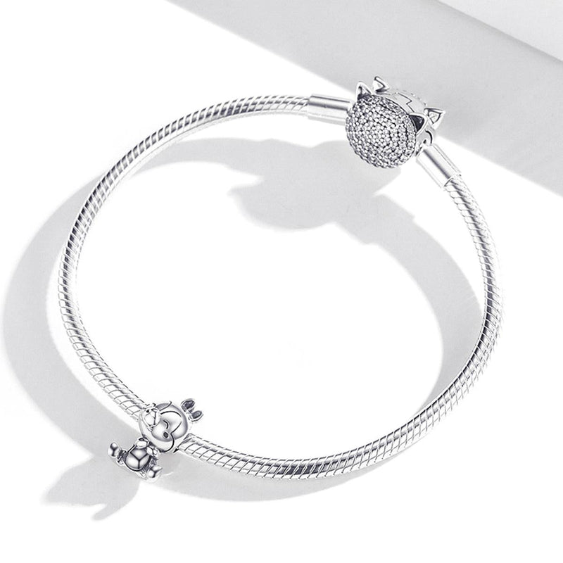 925 Sterling Silver Squirrel Charm For Diy Bracelets & Necklaces