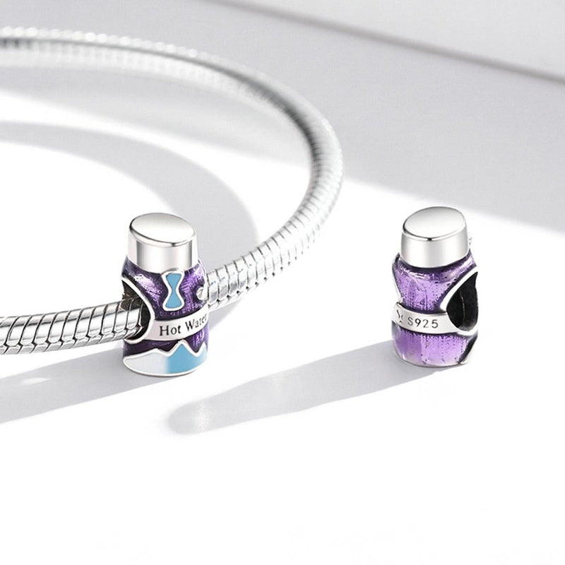 925 Sterling Silver Mini Vacuum Cup Beads For Diy Bracelets & Necklaces