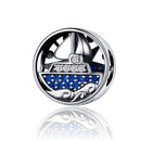925 Sterling Silver Blue Zircon Sailing Charm For Diy Bracelets