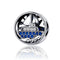 925 Sterling Silver Blue Zircon Sailing Charm For Diy Bracelets