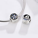 925 Sterling Silver Blue Zircon Sailing Charm For Diy Bracelets