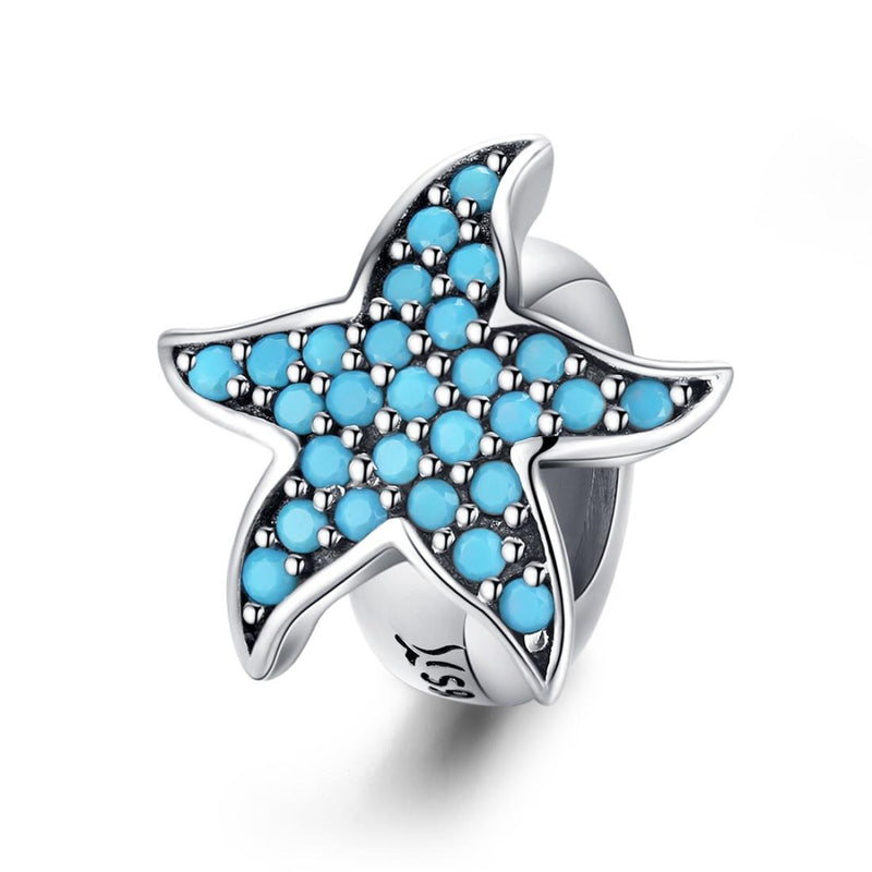 925 Sterling Silver Starfish Beaded Bracelet Diy Beads