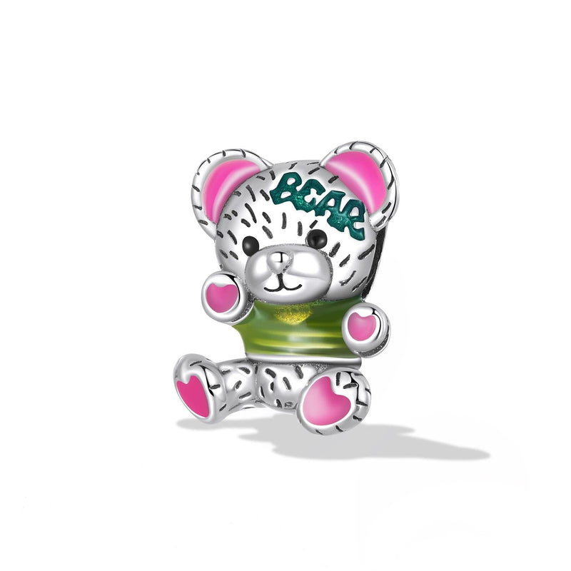 925 Sterling Silver Bear Beads For Diy Bracelets & Necklaces