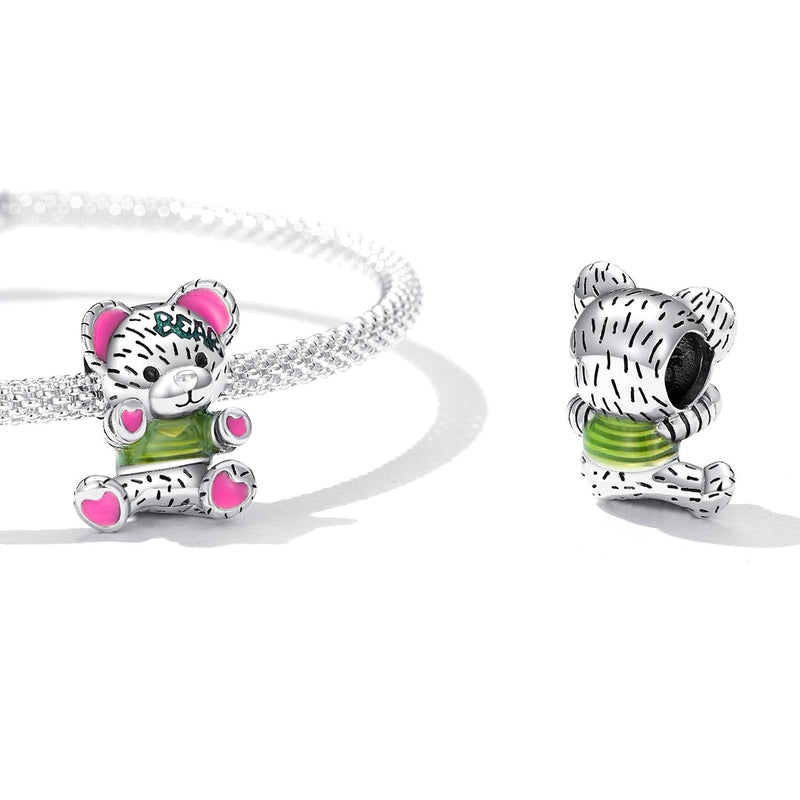 925 Sterling Silver Bear Beads For Diy Bracelets & Necklaces