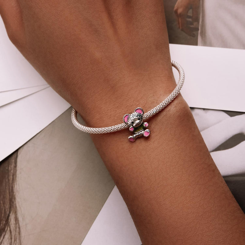 925 Sterling Silver Bear Beads For Diy Bracelets & Necklaces