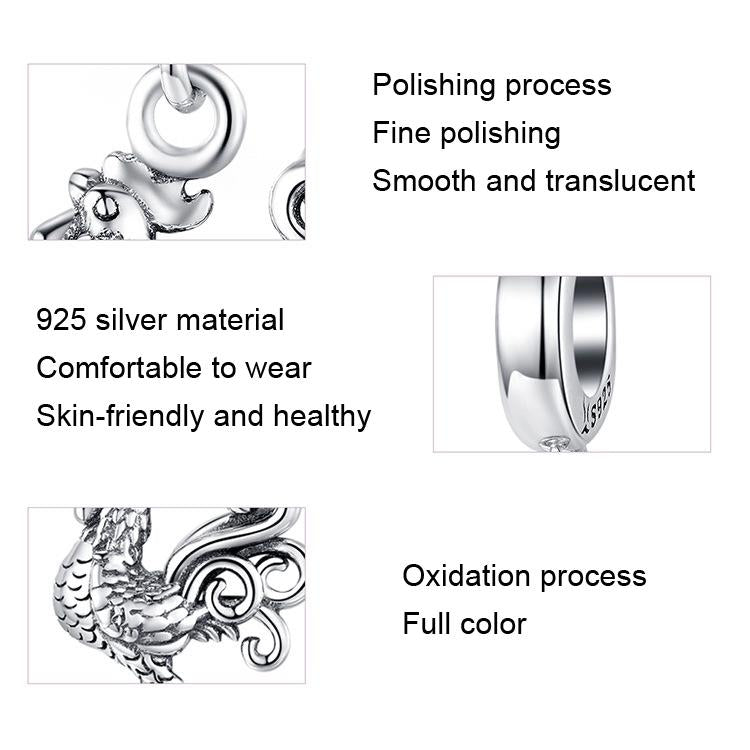 925 Sterling Silver Rooster Pendant For Diy Bracelets