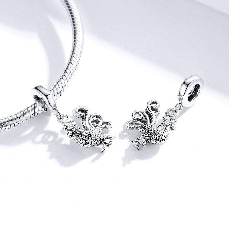 925 Sterling Silver Rooster Pendant For Diy Bracelets