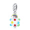 925 Sterling Silver Rainbow Glaze Pendant For Diy Bracelets & Necklaces