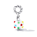 925 Sterling Silver Rainbow Glaze Pendant For Diy Bracelets & Necklaces