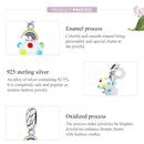 925 Sterling Silver Rainbow Glaze Pendant For Diy Bracelets & Necklaces