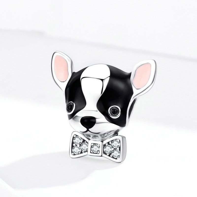 925 Sterling Silver Charming Chihuahua Beaded Bracelet