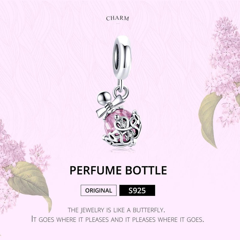925 Sterling Silver Perfume Bottle Pendant For Diy Bracelets & Necklaces