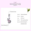 925 Sterling Silver Perfume Bottle Pendant For Diy Bracelets & Necklaces