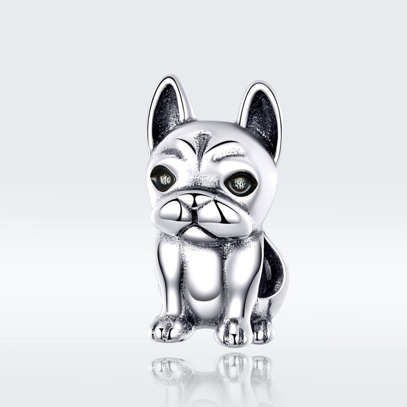 925 Sterling Silver French Bulldog Beaded Diy Bracelet
