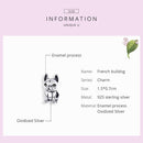 925 Sterling Silver French Bulldog Beaded Diy Bracelet