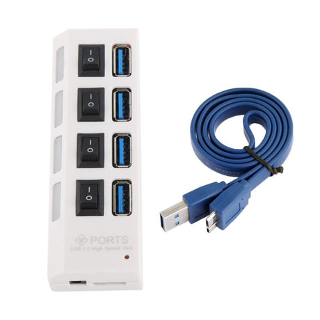 4-Port Usb 3.0 Hub 5Gbps Speed Plug & Play 1Tb Support - Black