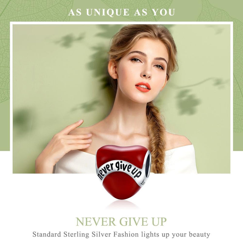 925 Sterling Silver Star Shaped Diamond Beads In Never Give Up