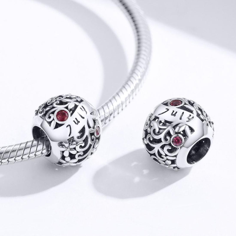 925 Sterling Silver Diy Birthstone Bracelet / Necklace Set July Style - July