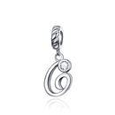 925 Sterling Silver Personalized Letter Pendant For Diy Bracelets & Necklaces Style - G
