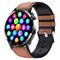1.35 Inch Smart Watch Bluetooth Calls Health Monitoring 150+ Sports Black - Black Brown Leather
