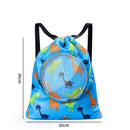 Blue Waterproof Drawstring Beach Bag L Size For Kids Wet & Dry Separation Shoulder Strap - Tibetan S