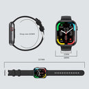 2.1 Inch Screen Smart Watch With Blood Sugar / Blood Oxygen Monitoring / Sos Alarm / 100+ Sports Modes - Black 3-Bead Steel - Black Brown Leather
