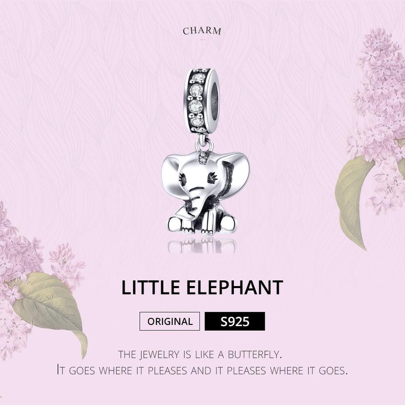 925 Sterling Silver Elephant Pendant For Diy Bracelets