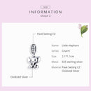 925 Sterling Silver Elephant Pendant For Diy Bracelets