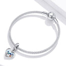 925 Sterling Silver Charming Scenery Heart Pendant For Diy Bracelet Or Necklace