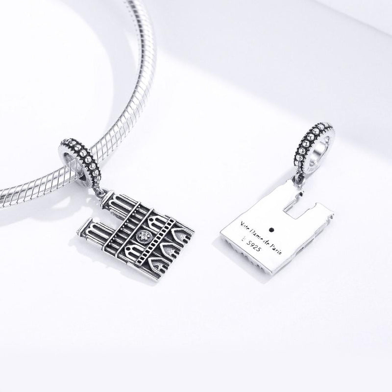 925 Sterling Silver Parisian Charm Bracelet & Necklace Set